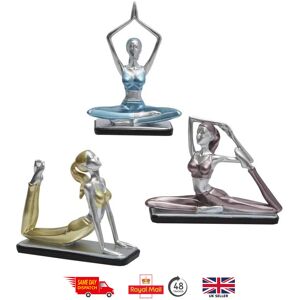 Amoy-Art 3pcs Yoga Sculpture Statue Woman Decor Lady Gifts Polyresin Figurine Amoy-Art 3pcs Yoga Sculpture Statue Woman Decor Lady Gifts Polyresin Figurine