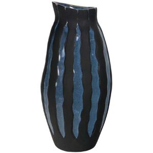 Bps Home Ceramic Vase Black & Blue Stripes Modern Flower Vase Table Shelf Home Decor 32cm Bps Home Ceramic Vase Black & Blue Stripes Modern Flower Vase Table Shelf Home Decor 32cm