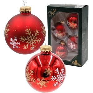 Dekohelden24 Lauschaer Christmas Tree Decorations Set Of 4 Glass Baubles In Red Dekohelden24 Lauschaer Christmas Tree Decorations Set Of 4 Glass Baubles In Red