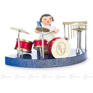 Großhandel Dregeno Angel Sitting At The Drums, Blue Wings Wxhxd 11 Cmx5.5 Cmx6 Cm New Wooden Figure Großhandel Dregeno Angel Sitting At The Drums, Blue Wings Wxhxd 11 Cmx5.5 Cmx6 Cm New Wooden Figure