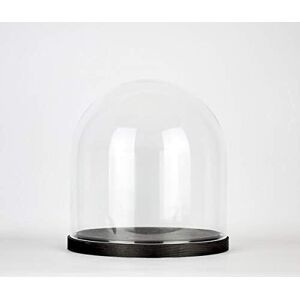 Emh Handmade Mouth Blown Clear Circular Glass Display Cloche Dome With Black Wood... Emh Handmade Mouth Blown Clear Circular Glass Display Cloche Dome With Black Wood...