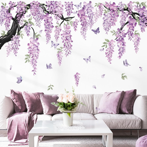 Does Not Apply Large Flower Tree Branch Wall Stickers Purple Hanging Vine Floral Butterflies Pe Does Not Apply Large Flower Tree Branch Wall Stickers Purple Hanging Vine Floral Butterflies Pe