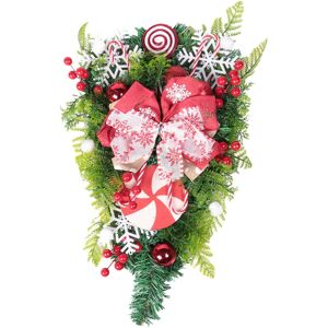 Sodial 2x(Christmas Candy Cane Wreath For Front Door Christmas Stairway2981 Sodial 2x(Christmas Candy Cane Wreath For Front Door Christmas Stairway2981