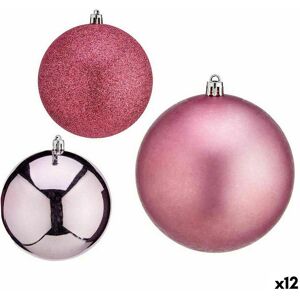 Krist+ Pink Plastic Christmas Balls Set - 12 Units Krist+ Pink Plastic Christmas Balls Set - 12 Units