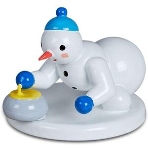 Kde-Kunstgewerbliche Drechslerei Ellmann Wood Figure Christmas Figure Snowman Curling Player Height Approx 6.5 Cm New Kde-Kunstgewerbliche Drechslerei Ellmann Wood Figure Christmas Figure Snowman Curling Player Height Approx 6.5 Cm New