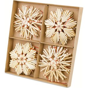 Beesi Straw Stars Christmas Tree Decorations - Large 10 Cm Diameter - Retro Crystal Or Beesi Straw Stars Christmas Tree Decorations - Large 10 Cm Diameter - Retro Crystal Or