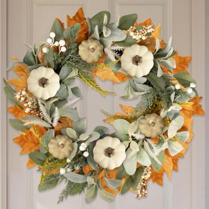 Branded Fall Wreaths Front Door Decor, Hellow Fall Autumn White Pumpkin Harvest Thanksgi Branded Fall Wreaths Front Door Decor, Hellow Fall Autumn White Pumpkin Harvest Thanksgi