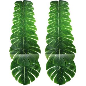 Sodial 3x(2pcs Long Tropical Palm Leaves Table Runner Faux Leaf Table Cloth 864014 Sodial 3x(2pcs Long Tropical Palm Leaves Table Runner Faux Leaf Table Cloth 864014