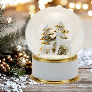 12 Dreams Of Christmas Reindeer Scene White & Gold Musical Christmas Snow Globe, Festive Ornament, Gift 12 Dreams Of Christmas Reindeer Scene White & Gold Musical Christmas Snow Globe, Festive Ornament, Gift