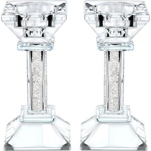 Boker-Tov Shalom Crystal Candle Holders Set Of 2-5.3" Tall Crystal Candlestick Holders - Ultra E Boker-Tov Shalom Crystal Candle Holders Set Of 2-5.3" Tall Crystal Candlestick Holders - Ultra E