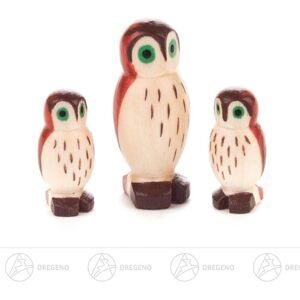 Gro�handel Dregeno Miniature Owl Family (3) H = Ca 3,5 Cm New Ore Mountains Christmas Figures Wood Gro�handel Dregeno Miniature Owl Family (3) H = Ca 3,5 Cm New Ore Mountains Christmas Figures Wood