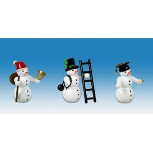 Kde-Kunstgewerbliche Drechslerei Ellmann Wooden Figure Erzgebirge Christmas Snowman 3 Pieces H = Approx 6.5 Cm New Kde-Kunstgewerbliche Drechslerei Ellmann Wooden Figure Erzgebirge Christmas Snowman 3 Pieces H = Approx 6.5 Cm New