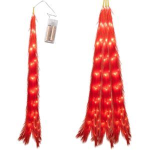 Shatchi 4x Pre-Lit Christmas Garland Pampas Grass Red Led B/o Xmas Hanging Decor 110cm Shatchi 4x Pre-Lit Christmas Garland Pampas Grass Red Led B/o Xmas Hanging Decor 110cm