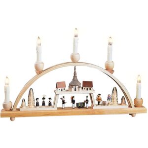 Richard Glässer Seiffen German Candle Arch Village Of Seiffen, Length 48 Cm / 19 Inch, Na.. Rg 01251 New Richard Glässer Seiffen German Candle Arch Village Of Seiffen, Length 48 Cm / 19 Inch, Na.. Rg 01251 New