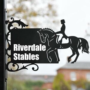 Black Country Metal Works New Black Dressage Horse Iron Bracket House Name Sign Black Country Metal Works New Black Dressage Horse Iron Bracket House Name Sign