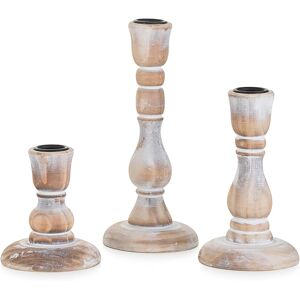 Nuptio Wooden Candlestick Holder Rustic: Set Of 3 Vintage Wood Candle Stick Hol Nuptio Wooden Candlestick Holder Rustic: Set Of 3 Vintage Wood Candle Stick Hol