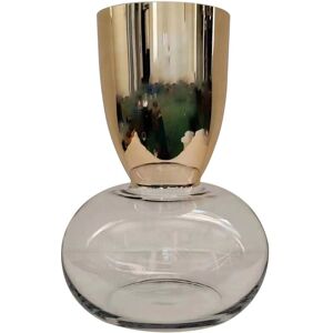 Bps Home Glass Vase Gold And Clear Round Base Flower Vase Table Shelf Home Decor 36cm Bps Home Glass Vase Gold And Clear Round Base Flower Vase Table Shelf Home Decor 36cm