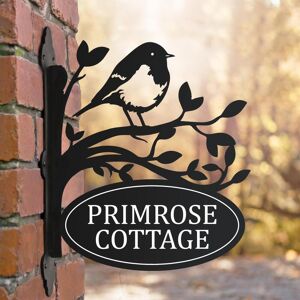 Black Country Metal Works Robin Personalised Wall Mounted House Name Sign Black Country Metal Works Robin Personalised Wall Mounted House Name Sign