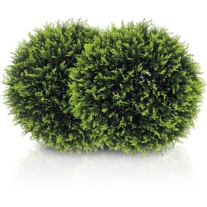 Homcom Set Of 2 Artificial Plant Topiary Balls, Faux Plants For Decor, Green Homcom Set Of 2 Artificial Plant Topiary Balls, Faux Plants For Decor, Green