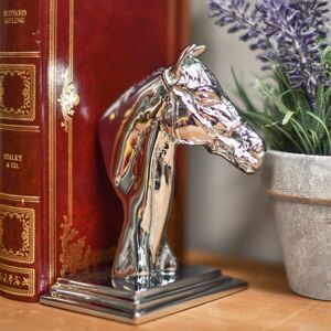 Black Country Metal Works Individual Polished Bright Chrome Horse Head Design Shelf Bookend Black Country Metal Works Individual Polished Bright Chrome Horse Head Design Shelf Bookend
