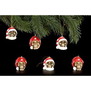 Figuren Shop Gmbh Christmas Ornaments 6 Piece Set - Christmas Skull Mix - Gothic Fantasy Decor Figuren Shop Gmbh Christmas Ornaments 6 Piece Set - Christmas Skull Mix - Gothic Fantasy Decor