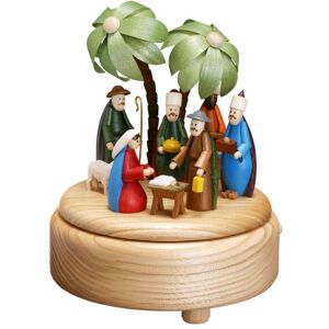 Erzgebirgische Volkskunst Drechslerei Schalling Music Box With Nativity Scene Colorful Lxhxw 16x18x16 Cm New Erzgebirgische Volkskunst Drechslerei Schalling Music Box With Nativity Scene Colorful Lxhxw 16x18x16 Cm New