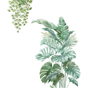 Does Not Apply Tropical Palm Leaves Wall Decal, Large Green Leaf Wall Sticker, 90 X 65 Cm Does Not Apply Tropical Palm Leaves Wall Decal, Large Green Leaf Wall Sticker, 90 X 65 Cm