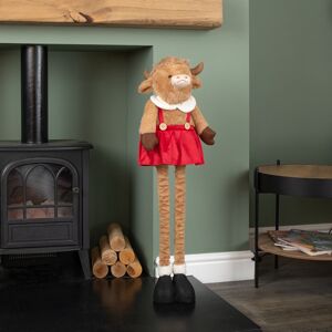 Samuel Alexander 84cm Tall Plush Standing Christmas Highland Girl Cow With Extendable Legs Samuel Alexander 84cm Tall Plush Standing Christmas Highland Girl Cow With Extendable Legs