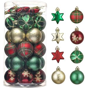 Valery Madelyn Christmas Baubles, 35pcs 5cm Country Red, Green & Gold Ball Orna Valery Madelyn Christmas Baubles, 35pcs 5cm Country Red, Green & Gold Ball Orna