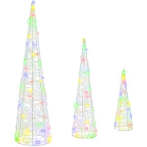 Christmas Tree 3 Pcs Multicolour 20 X 20 X 80 Cm Acrylic Vidaxl Christmas Tree 3 Pcs Multicolour 20 X 20 X 80 Cm Acrylic Vidaxl