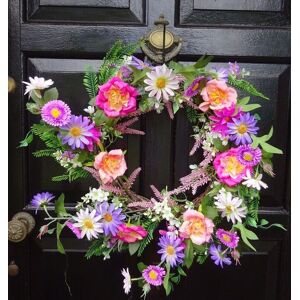 Straits Realistic Artificial Floral Arrangement 50cm Dia Multicoloured Flowers Wreath Straits Realistic Artificial Floral Arrangement 50cm Dia Multicoloured Flowers Wreath
