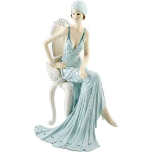 Juliana Broadway Belles Lady Figurine Sculpture In Teal Sitting On An Ornate White Chair Juliana Broadway Belles Lady Figurine Sculpture In Teal Sitting On An Ornate White Chair
