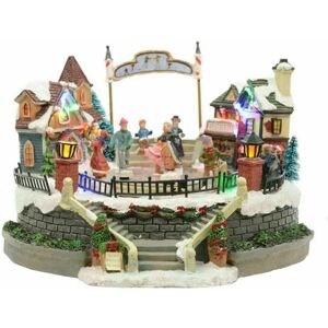 Kaemingk Indoor Led Ice Skating Dancers Multi Coloured Christmas Scene Village Kaemingk Indoor Led Ice Skating Dancers Multi Coloured Christmas Scene Village