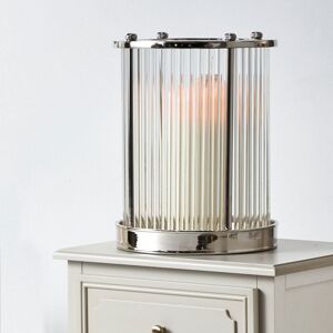 Pacific Lifestyle Silver Ribbed Hurricane Vase Decorative Textured Candle Tea Light Glass Holder Pacific Lifestyle Silver Ribbed Hurricane Vase Decorative Textured Candle Tea Light Glass Holder