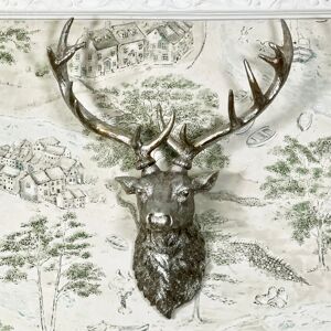 Darthome Ltd Silver Stags Head Resin Large Reindeer Antlers Wall Art Mounted Sculpture 55cm Darthome Ltd Silver Stags Head Resin Large Reindeer Antlers Wall Art Mounted Sculpture 55cm