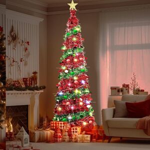 Tefola 5ft Collapsible Christmas Tree, Pop Up Artificial Christmas Tree With 50 Lights Tefola 5ft Collapsible Christmas Tree, Pop Up Artificial Christmas Tree With 50 Lights