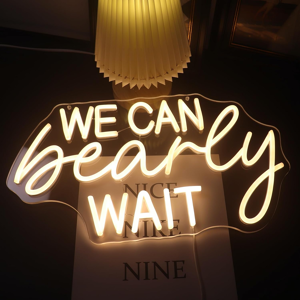 Does Not Apply \"We Can Bearly Wait\" Neon Signs Led Gender Reveal Party Decorations Neon Letters Does Not Apply \"We Can Bearly Wait\" Neon Signs Led Gender Reveal Party Decorations Neon Letters