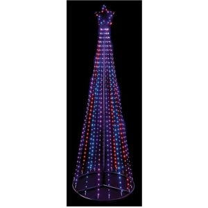 Christmas Crackers 2.5 Metres Flexibright Pyramid Tree Red Blue White In Outdoors Xmas Decoration Christmas Crackers 2.5 Metres Flexibright Pyramid Tree Red Blue White In Outdoors Xmas Decoration