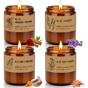 Tofu Scented Candles Gift Set For Women, 4 X 200g Scented Candles Set, Soy Wax Candl Tofu Scented Candles Gift Set For Women, 4 X 200g Scented Candles Set, Soy Wax Candl