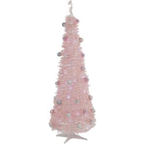 Mr Crimbo 6ft Pink Pop Up Pre Lit Christmas Tree 100 Led Lights Pre Decorated Baubles New Mr Crimbo 6ft Pink Pop Up Pre Lit Christmas Tree 100 Led Lights Pre Decorated Baubles New