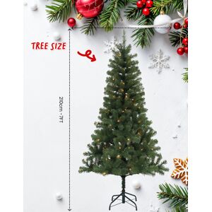 Madefor.Living 7ft Winter Fir Green Prelit Artificial Christmas Tree Led Multi Function Lights Madefor.Living 7ft Winter Fir Green Prelit Artificial Christmas Tree Led Multi Function Lights