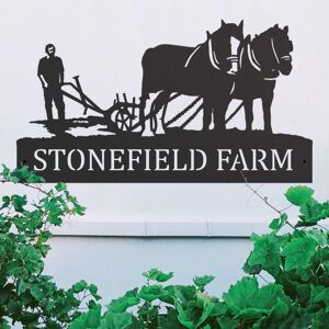 Black Country Metal Works Horse & Plough Wall Mounted Iron House Sign Black Country Metal Works Horse & Plough Wall Mounted Iron House Sign