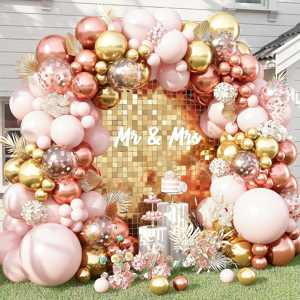 Does Not Apply Balloon Arch Garland Kit, Blush Beige Metallic Gold And Rose Gold Confetti Doubl Does Not Apply Balloon Arch Garland Kit, Blush Beige Metallic Gold And Rose Gold Confetti Doubl