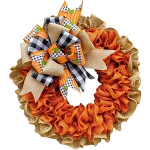 Sodial 3x(1 Pcs Fall Burlap Wreath Autumn Wreaths For Front Door Farmhouse With9607 Sodial 3x(1 Pcs Fall Burlap Wreath Autumn Wreaths For Front Door Farmhouse With9607