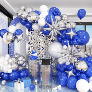 Does Not Apply Blue White Silver Balloon Arch Kit With Explosion Star 4d Silver Foil Balloons R Does Not Apply Blue White Silver Balloon Arch Kit With Explosion Star 4d Silver Foil Balloons R