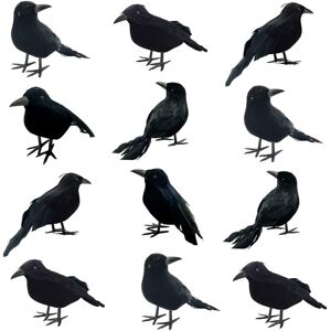 Sodial 3x(12pcs Halloween Black Crows Feathered Crows 3 Styles E2i1)1364 Sodial 3x(12pcs Halloween Black Crows Feathered Crows 3 Styles E2i1)1364