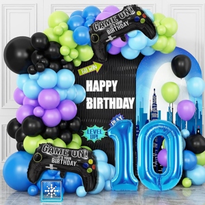 Does Not Apply 10th Birthday Video Game Balloons Arch, 10th Game Party Balloon Garland Kit 10th Does Not Apply 10th Birthday Video Game Balloons Arch, 10th Game Party Balloon Garland Kit 10th