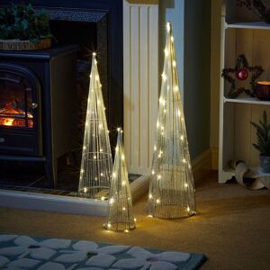 Marco Silver LED Light Up Christmas Trees Set - Festive Home Decor Marco Silver LED Light Up Christmas Trees Set - Festive Home Decor
