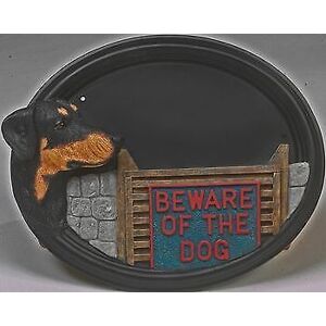 Black Country Metal Works Doberman - Hand Painted House Sign / Plaque With Number Black Country Metal Works Doberman - Hand Painted House Sign / Plaque With Number