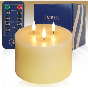 Ember™ Led Candle Flameless Flickering Triple Wick Ivory Battery Powered 15cm Ember™ Led Candle Flameless Flickering Triple Wick Ivory Battery Powered 15cm